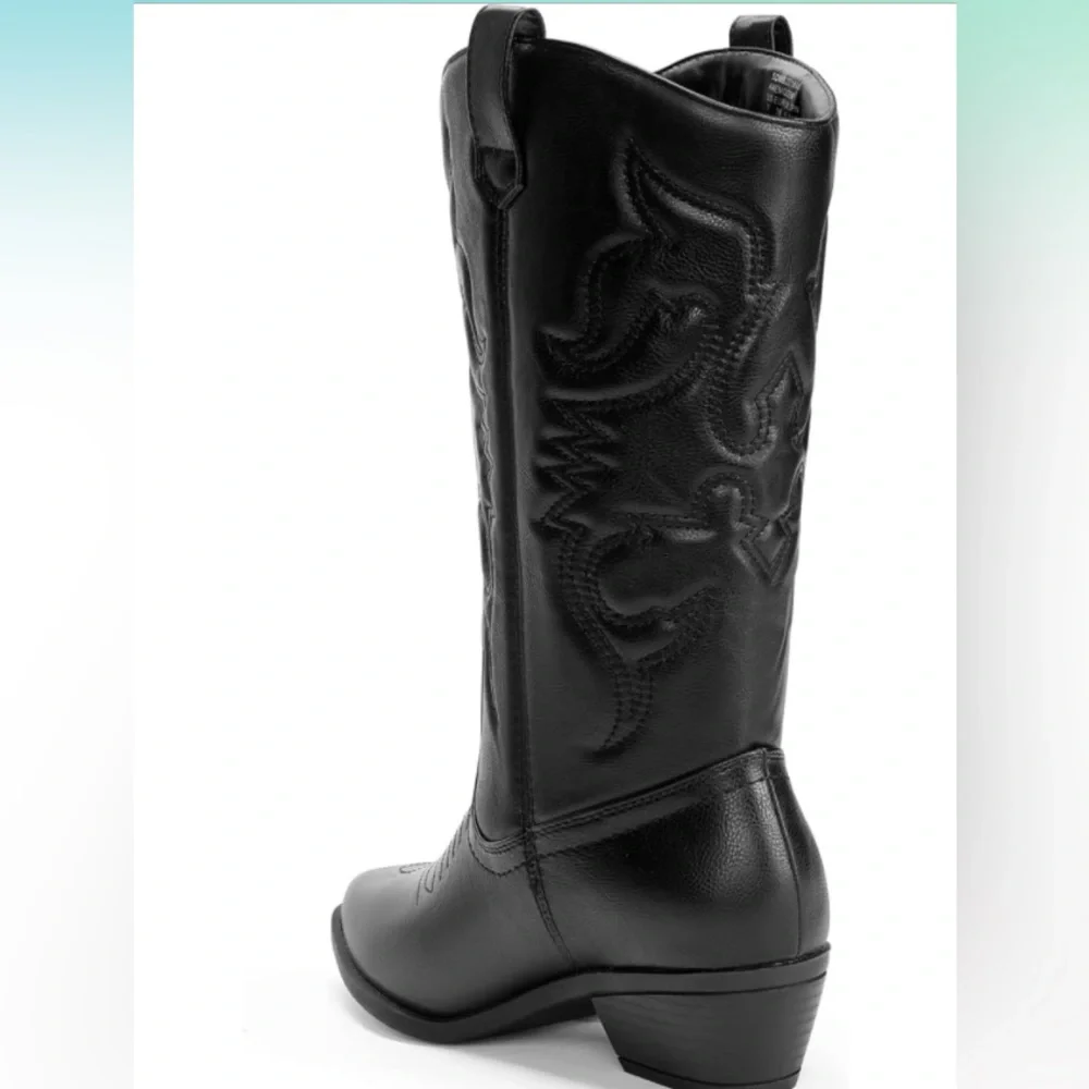 Cowgirl Boots Mid Calf Western Boots - Picture 3 of 9